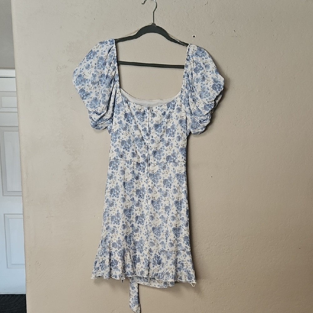 Trixxi Blue and White Floral Mini Dress - Picture 3 of 3